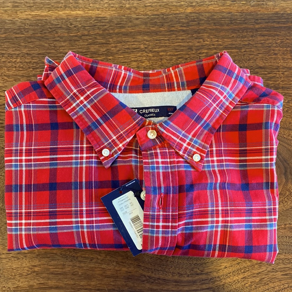 3XLT - Red Plaid Shirt - Big & Tall